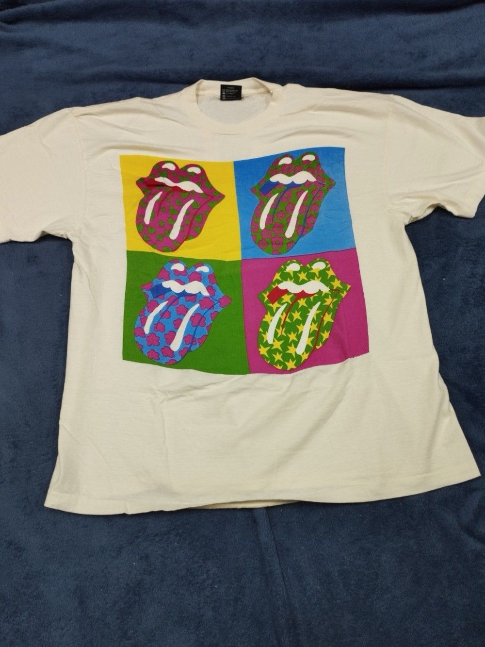 White Kids Graphic Tee with Colorful Pop Art Tongue Design